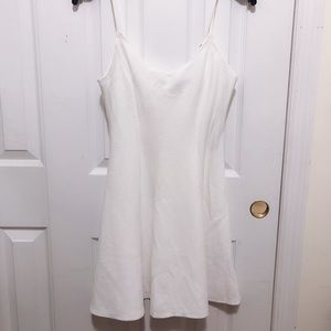 White ribbed skater dress